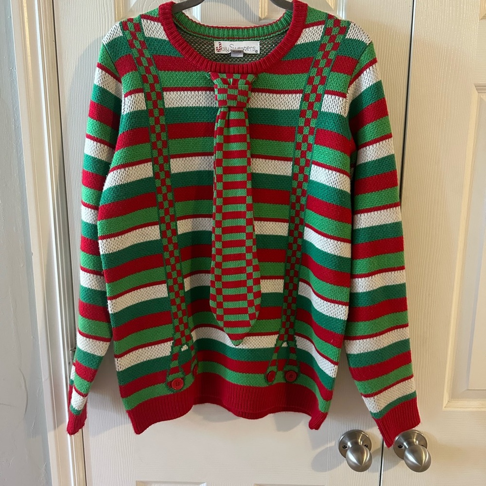 Christmas sweater!!!!! With attached tie!!! This is the tackiest!!! Lol